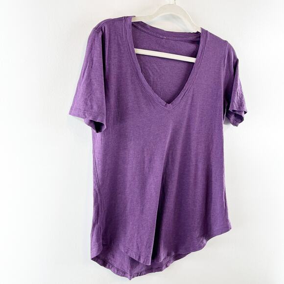 Lululemon Athletica Love Short Sleeve V-Neck Training Tee Purple Medium - Picture 5 of 6